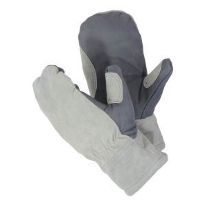 Classic Ice Mitt, Leather Waterproof Palm, Open Cuff Mitten,