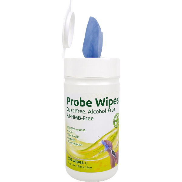 Alcohol & Quat Free Probe Wipes, Blue, 200 Wipe Tub