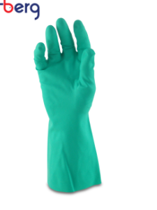 berg Nitrile Flock lined Gauntlets 33cm (13")- Green only