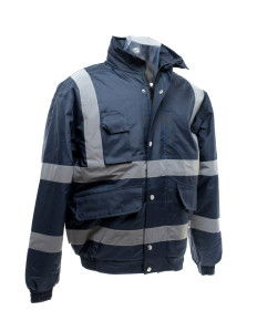 Quilted Bomber Jacket c/w hi-vis tape, Navy 