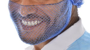 Disposable Close Mesh Beard Cover Metal Free, 100 Dispenser pack