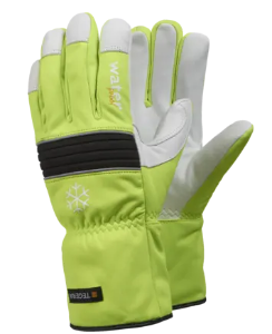 Hi-vis waterproof leather extended cuff lined glove - Various Sizes