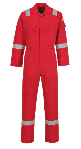 AS Flame-Retardant Overall, c/w Hi-Vis, Red,