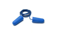 Corded Detectable Earplugs, Disposable, Blue, 100 pairs