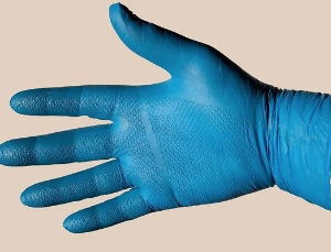 Nitrile Ambidextrous grip disposable glove, Blue