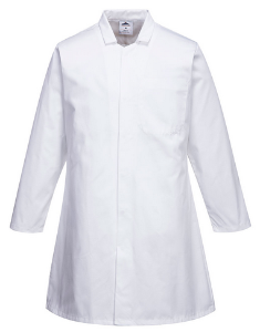 Mens Food Coat, One Pocket, White 