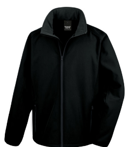 Mens Zipped Softshell Jacket, Black,