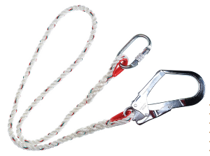 Single 1.5m Restraint Lanyard, Scaff Hook & Carabiner, EN354 EN358