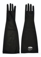 31cm HD Black Rubber Gloves, Small - Various Sizes, Per Pair - x12