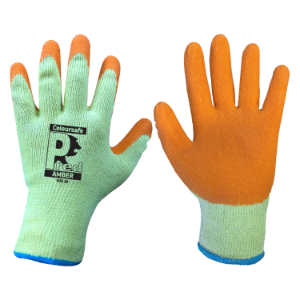 Latex Palm Coated Gloves, Orange,