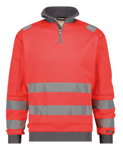 Dassy Denver 1/4 Zip Hi-Vis Sweatshirt, Red,