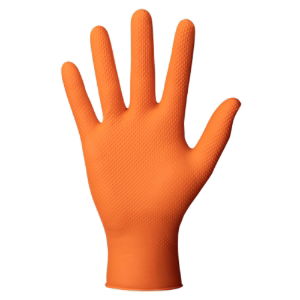 Ideall HD Disposable P/F Nitrile Gloves, Orange