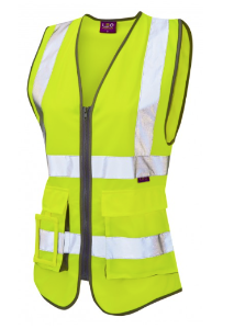 Lynmouth EcoViz Ladies Superior Waistcoat, Yellow, 