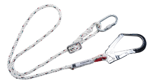 Adjustable 2m Restraint Lanyard, White, EN354 EN358