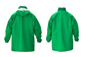 berg PU jacket, zipped c/w pockets & hood, Green