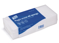 Abrasive cleaning sponges, white 10x6x2cm pack 10